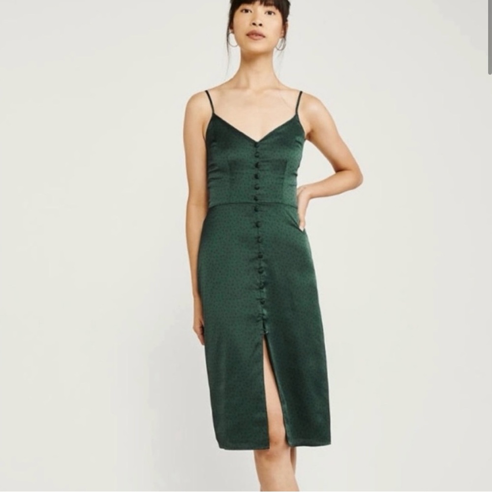 Abercrombie & Fitch Satin Midi Dress